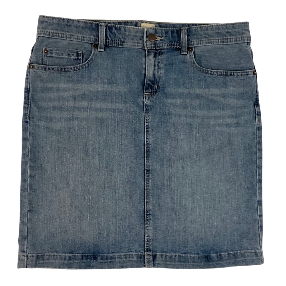 G.H.‎ Bass & Co Womens Medium Wash Denim Mini Skirt Size 10 Stretch Jean Skirt